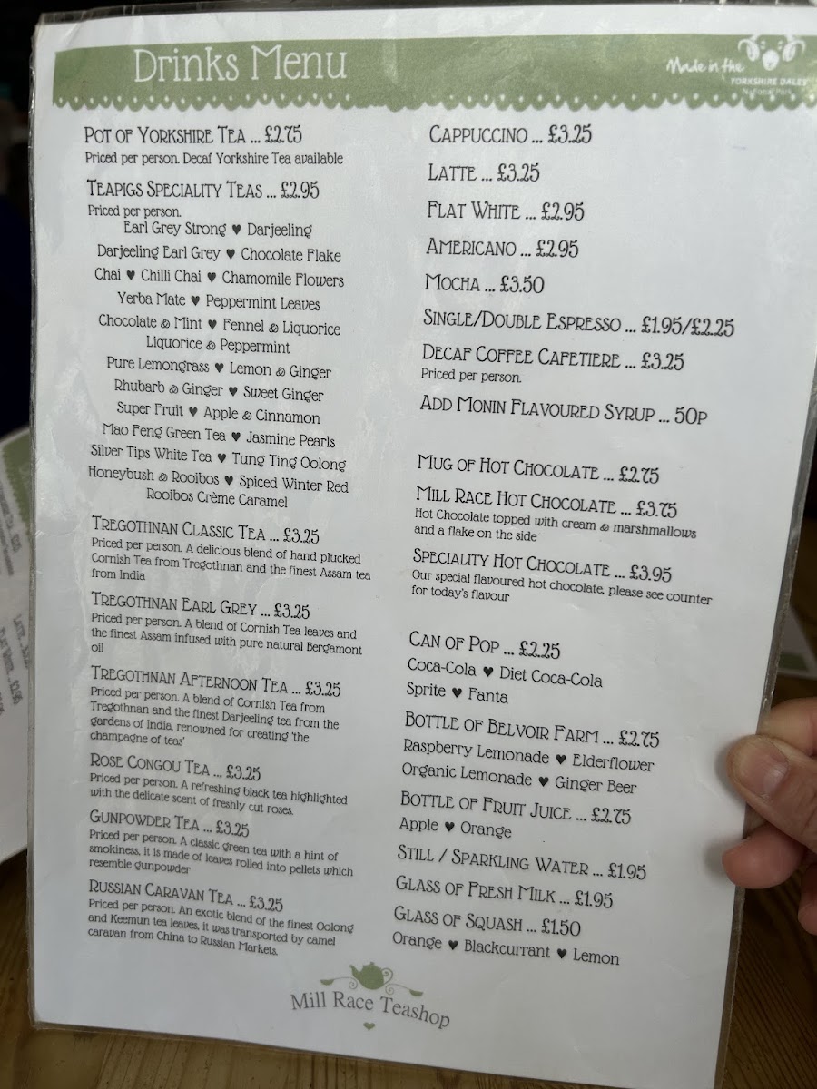 Mill Race Teashop Photo Menu 3