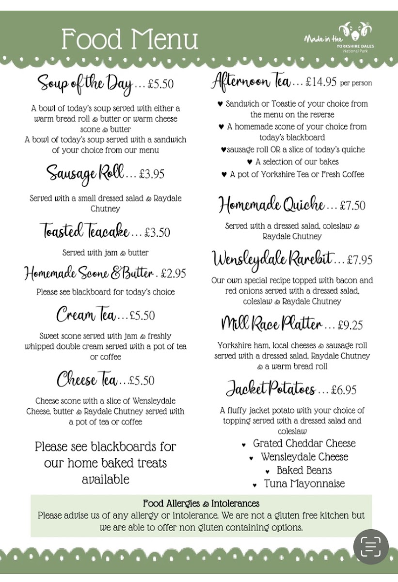 Mill Race Teashop Photo Menu 4