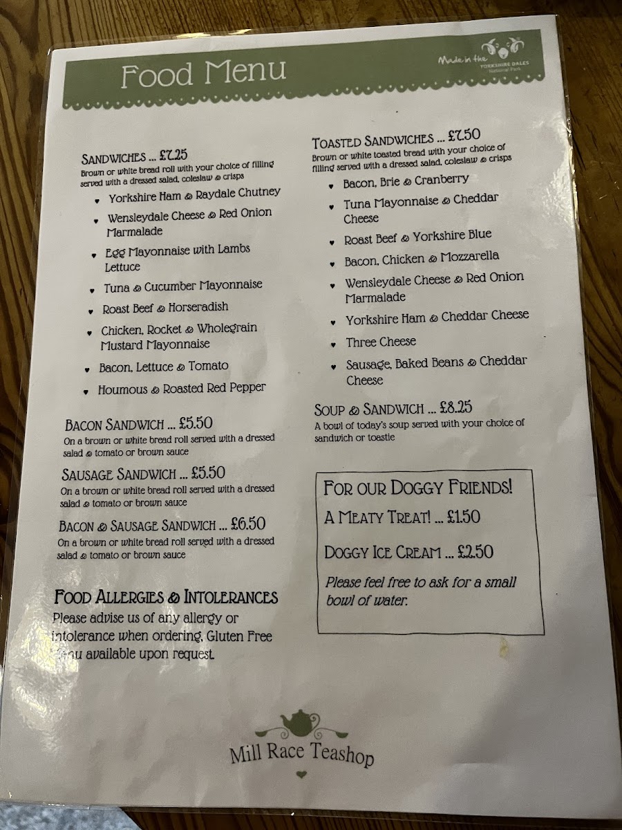 Mill Race Teashop Photo Menu 7