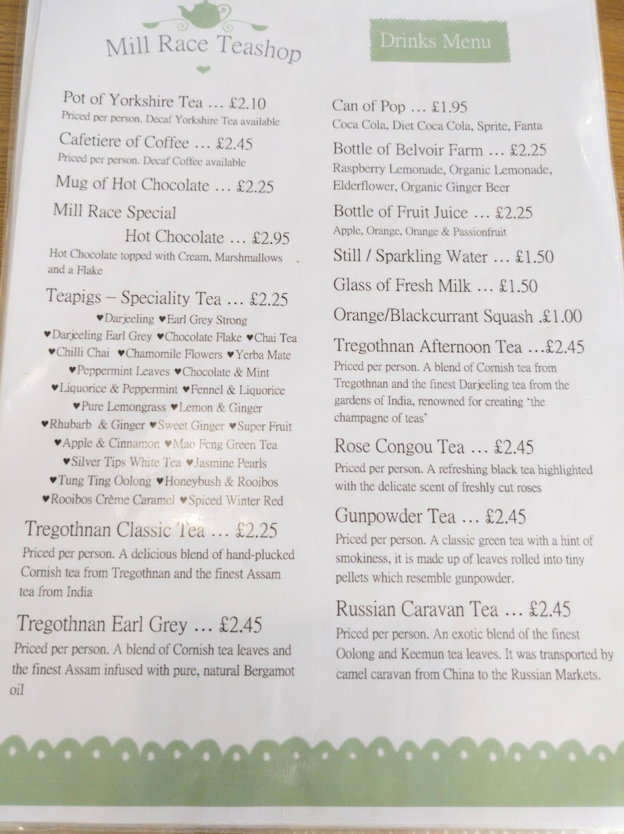 Mill Race Teashop Photo Menu 9
