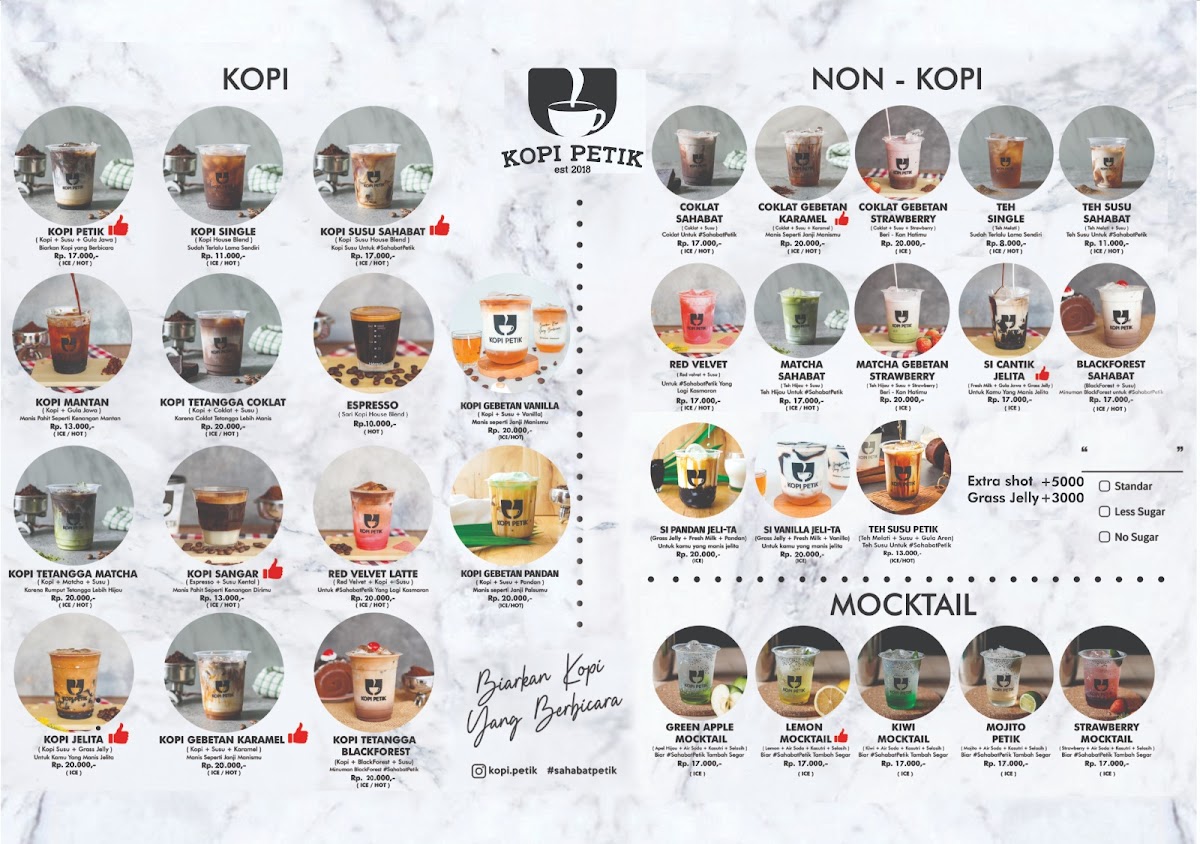 Kopi Petik, AH Nasution Photo Menu 1
