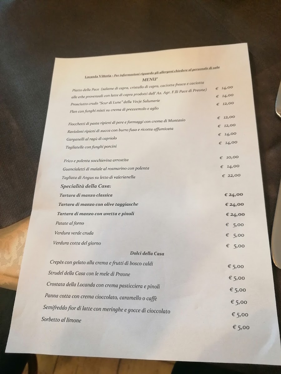 Locanda Vittoria Photo Menu 2