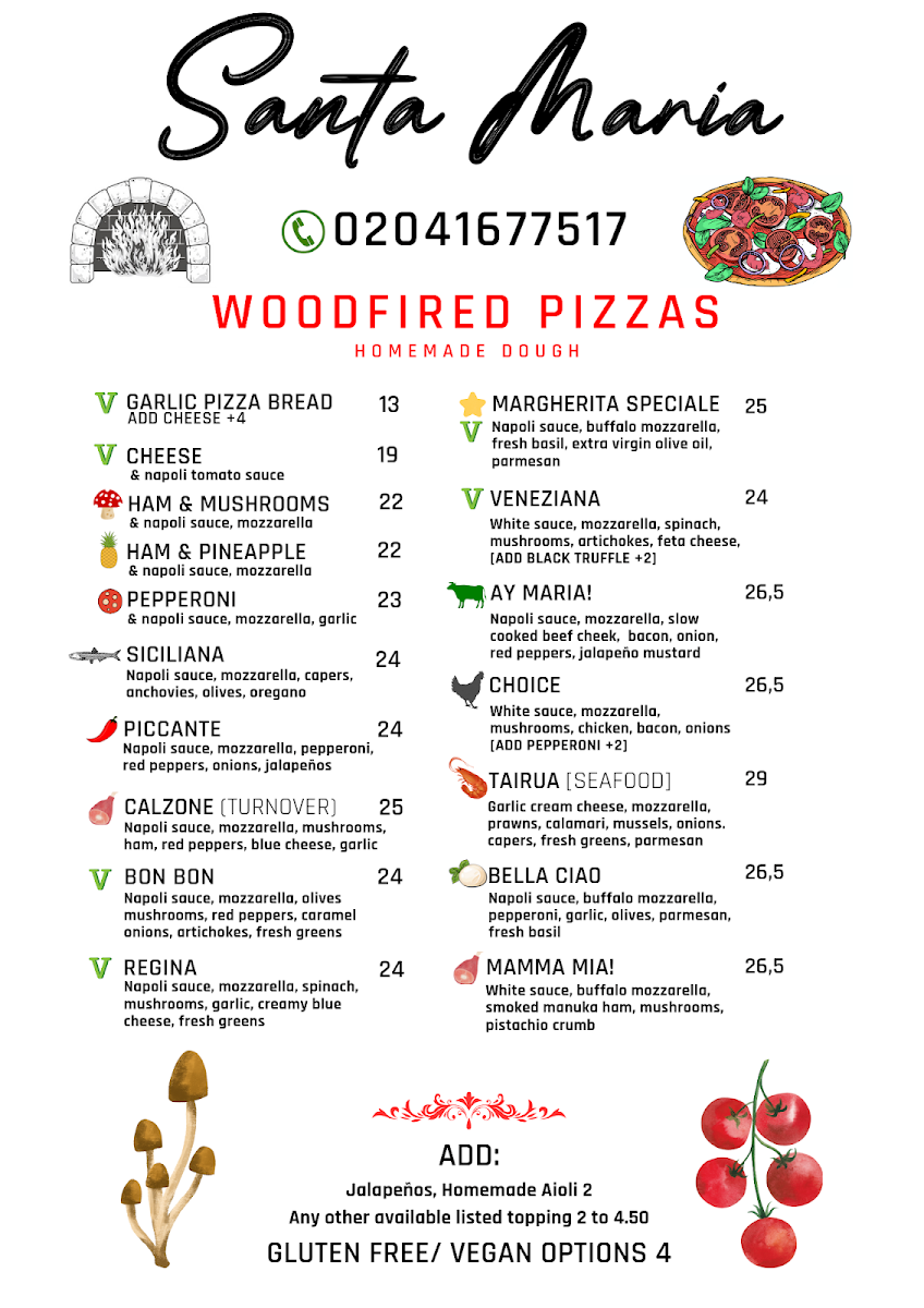 Santa Maria Pizza Italiana Photo Menu 1