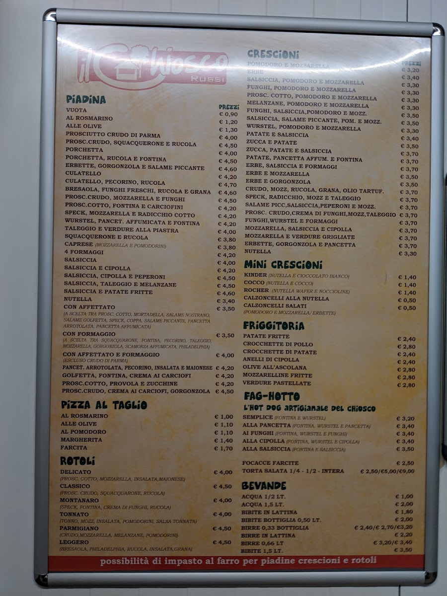 Il Chiosco, piadineria Photo Menu 3