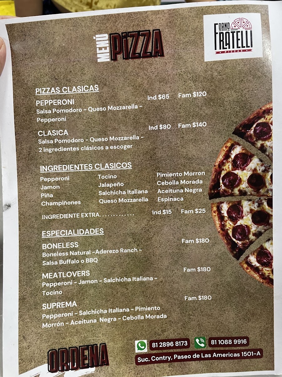 Forno Fratelli Pizzas Photo Menu 3