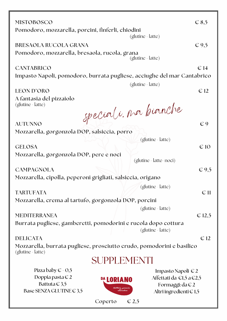 Da Loriano Trattoria Pizzeria Leon D'Oro Photo Menu 1