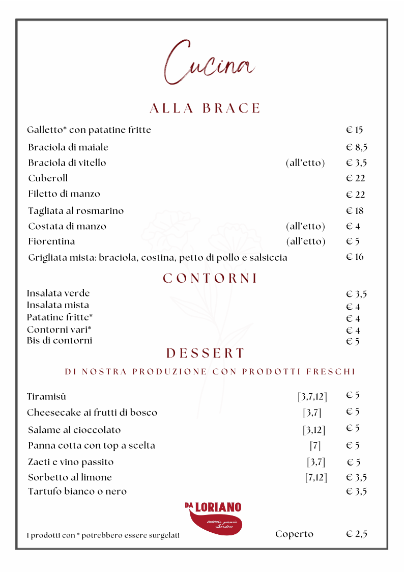 Da Loriano Trattoria Pizzeria Leon D'Oro Photo Menu 5
