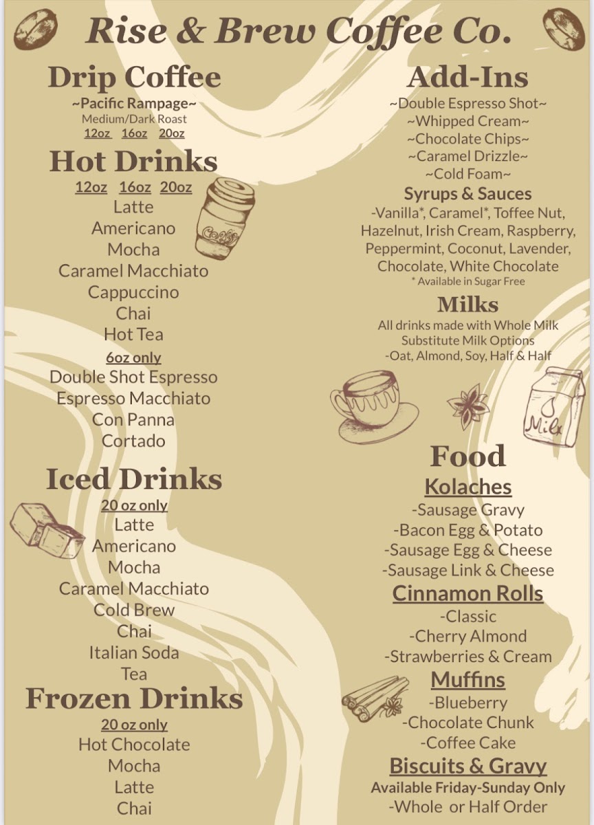 Rise and Brew Coffee Co. Photo Menu 1
