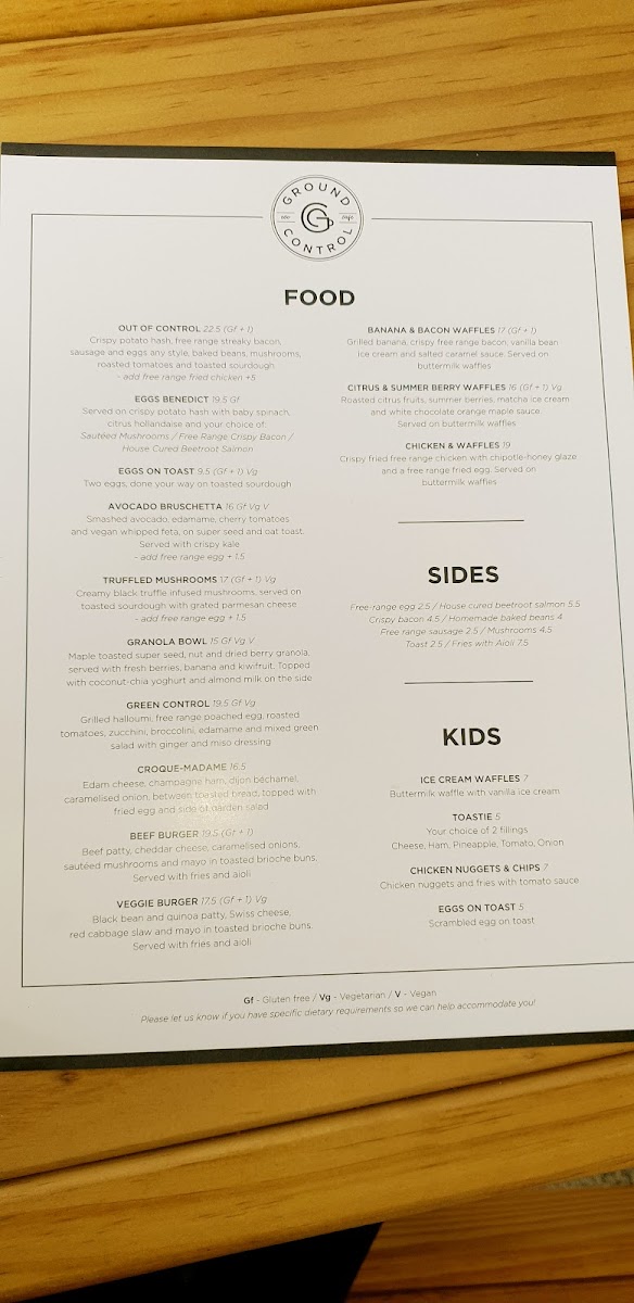 Ground Control Cafe Photo Menu 5
