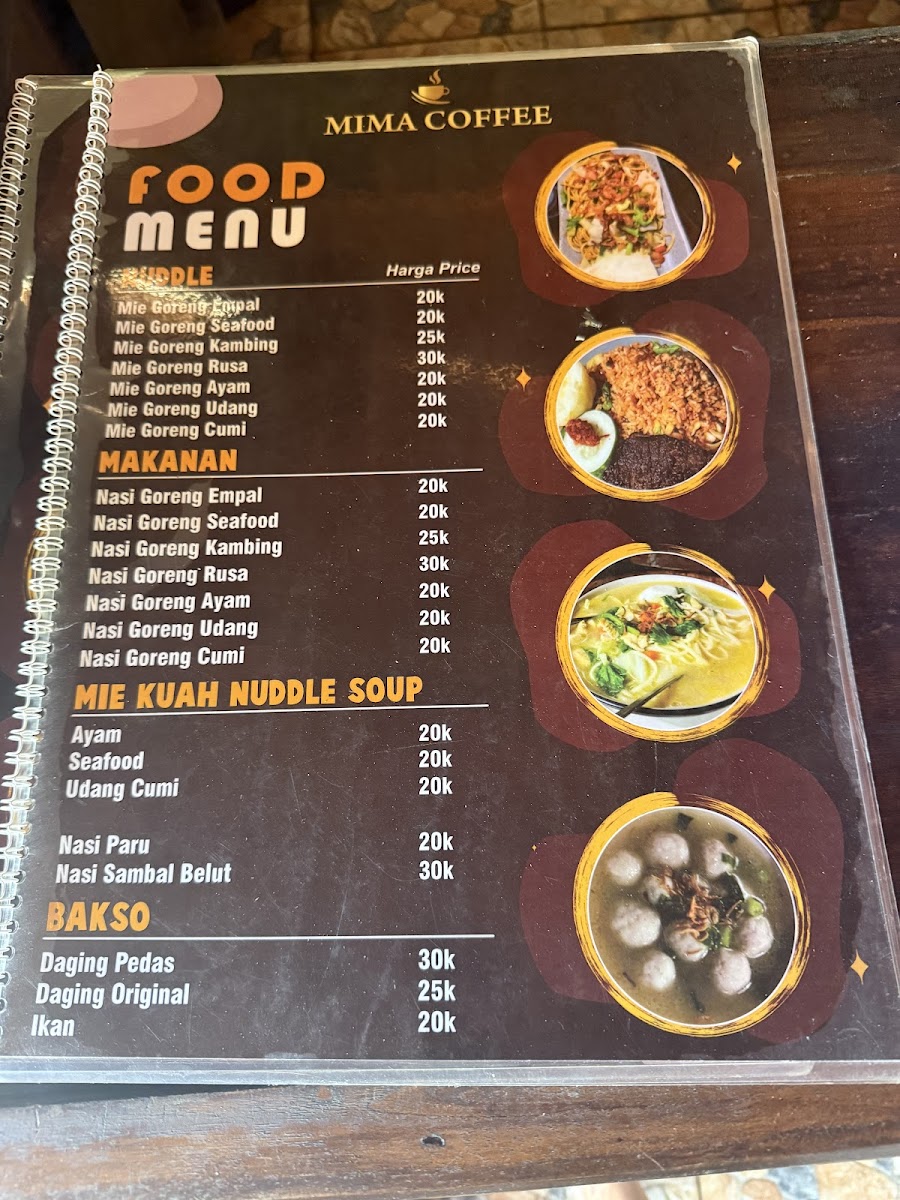 Mima Coffee Photo Menu 1