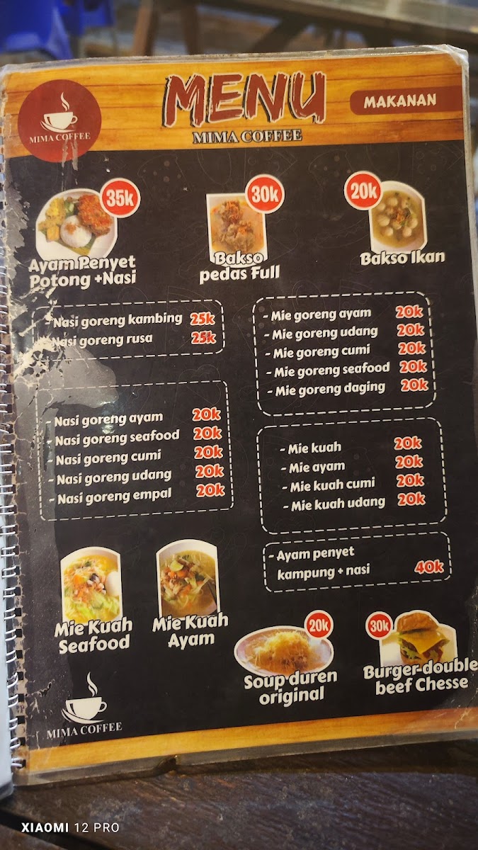 Mima Coffee Photo Menu 2