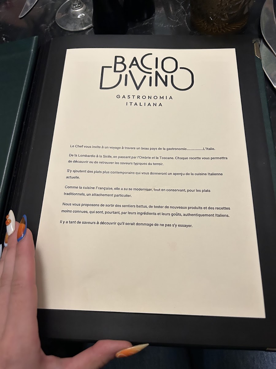 Bacio Divino - Restaurant Italien Lille Photo Menu 10