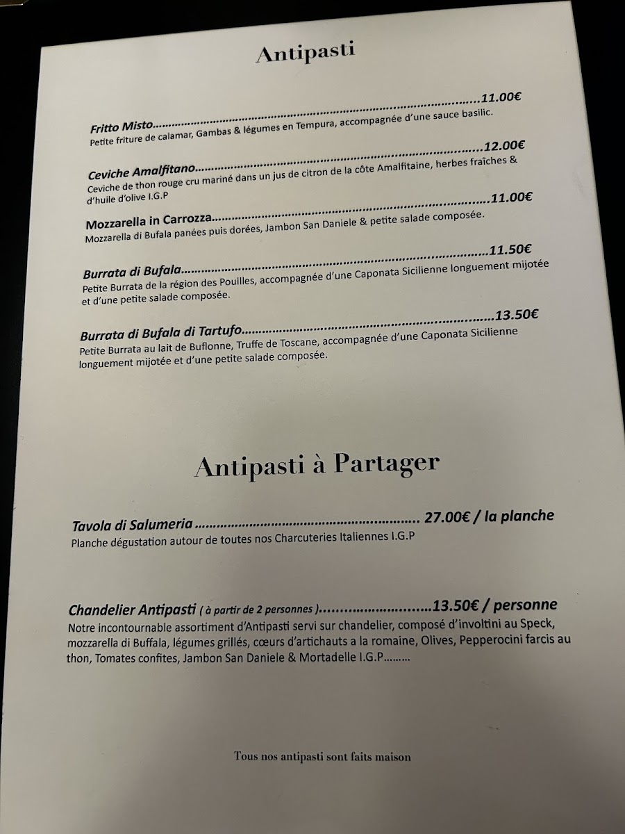 Bacio Divino - Restaurant Italien Lille Photo Menu 5