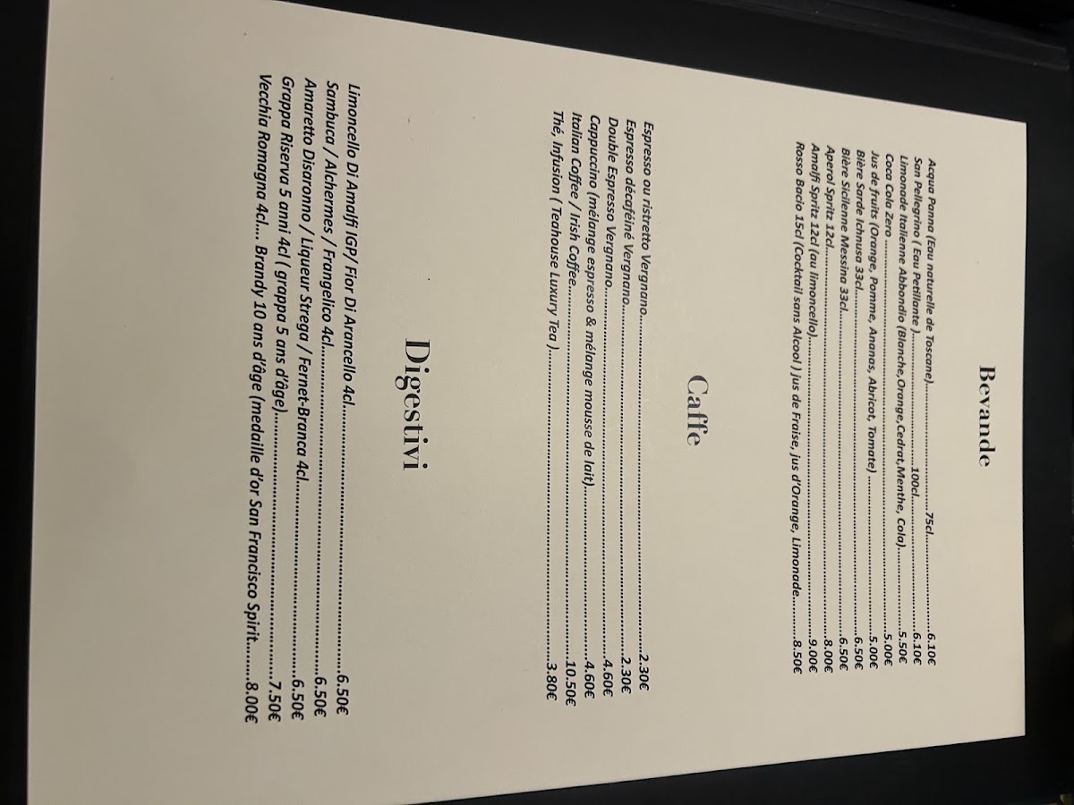 Bacio Divino - Restaurant Italien Lille Photo Menu 6