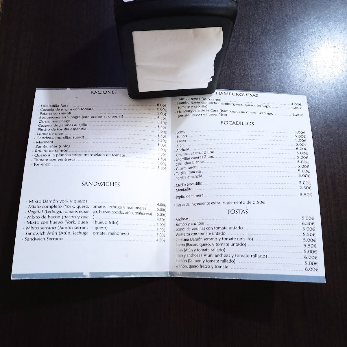 Cafetería TOPAZ. Photo Menu 1