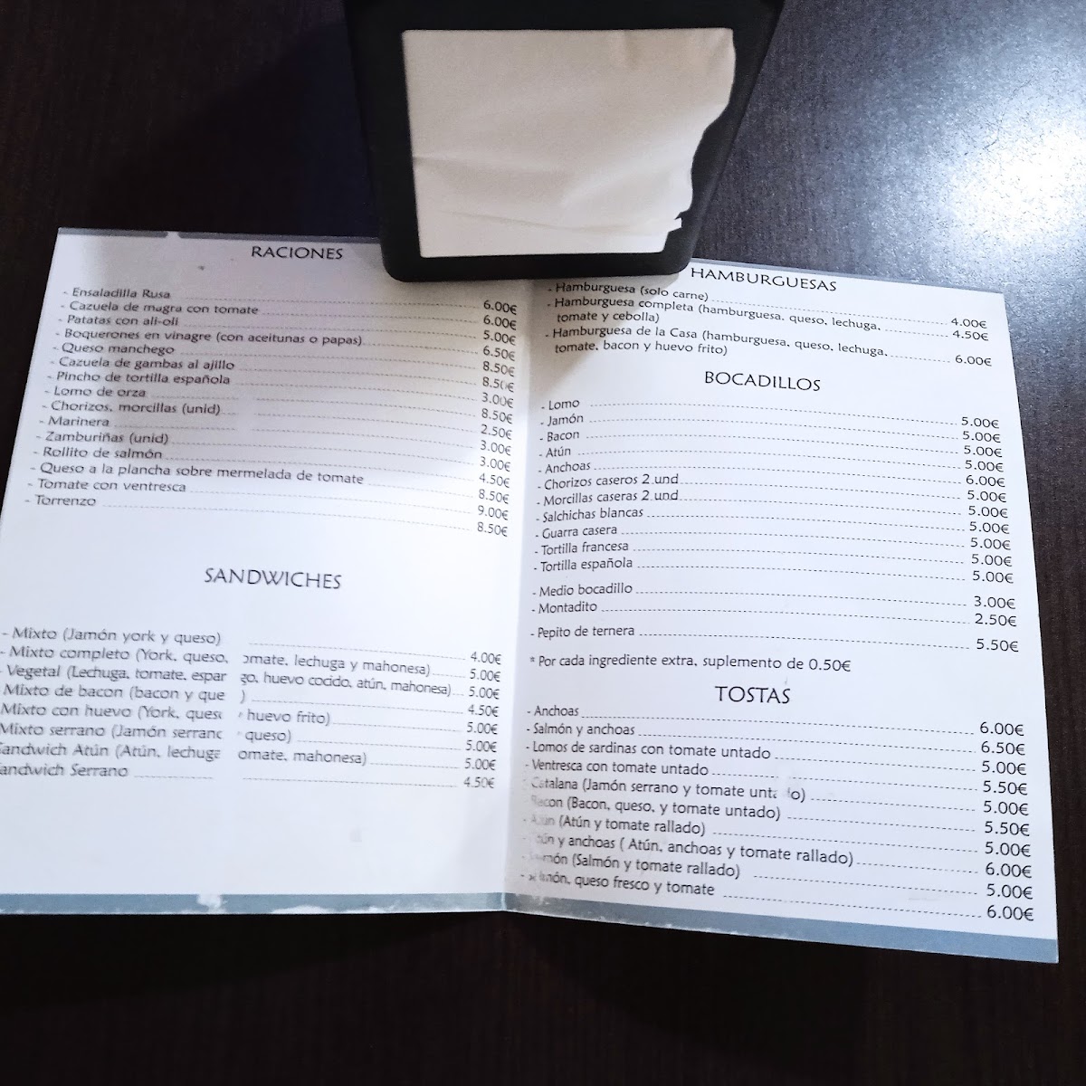 Cafetería TOPAZ. Photo Menu 2