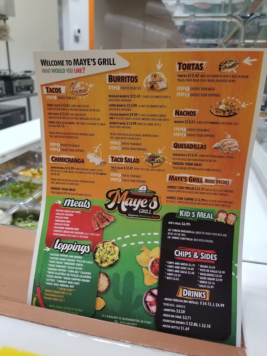 Maye's Grill Express Mexican Food Photo Menu 1