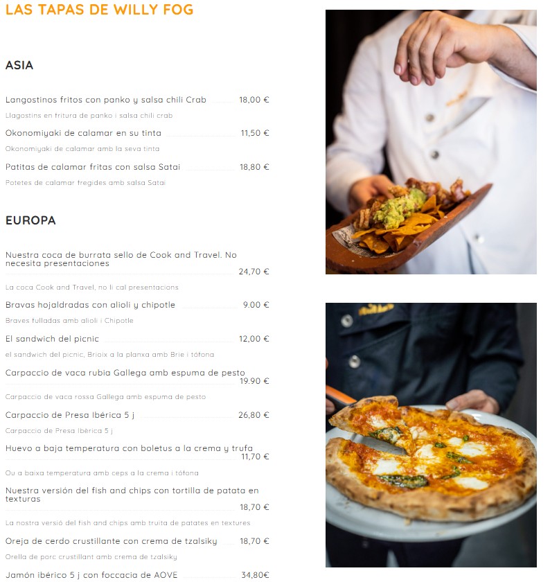 Restaurant Cook and Travel Photo Menu 1