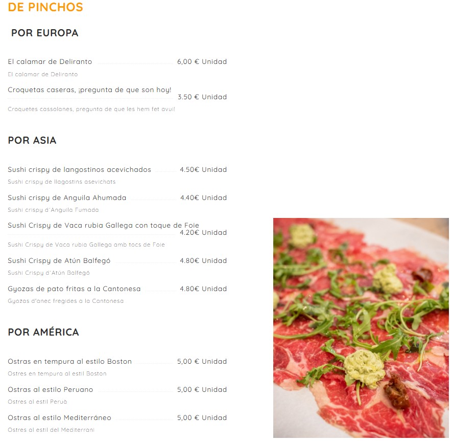 Restaurant Cook and Travel Photo Menu 2