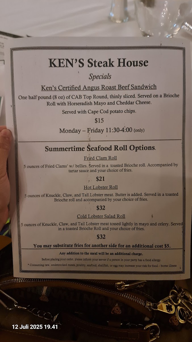 Ken's Steak House Photo Menu 4