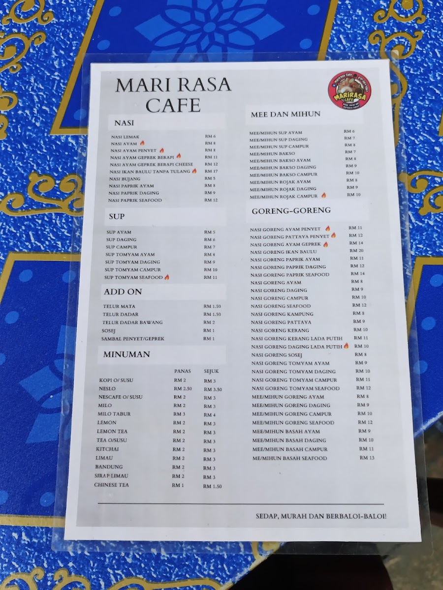 Restoran Mari Rasa Photo Menu 1