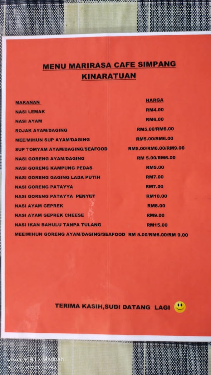 Restoran Mari Rasa Photo Menu 2