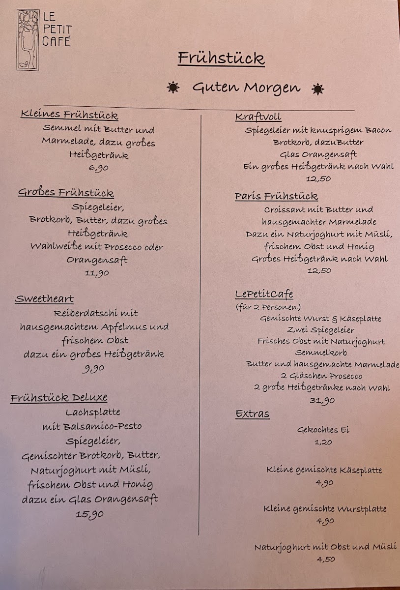 Le Petit Café Photo Menu 2