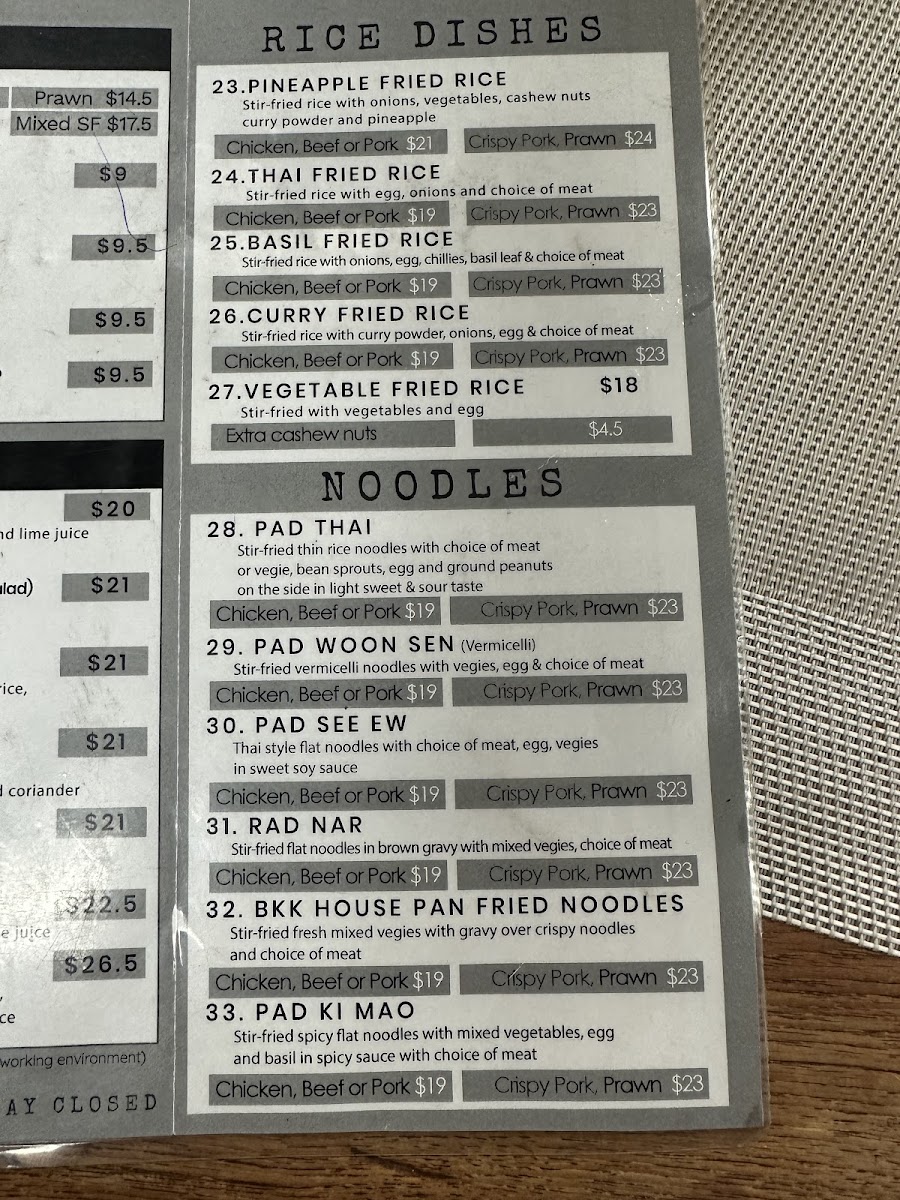 Bangkok House Photo Menu 1