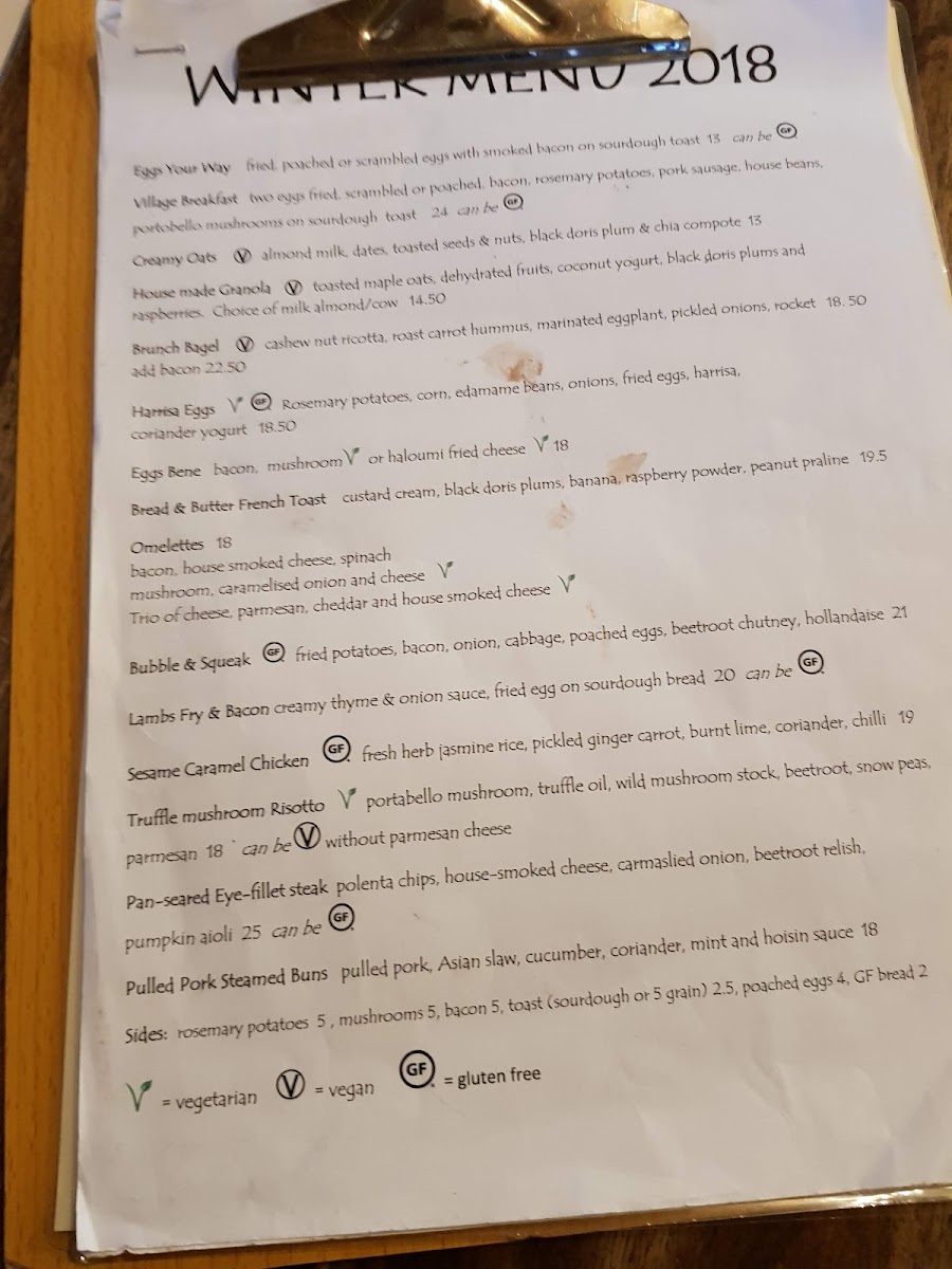 The Village Cafe Photo Menu 10