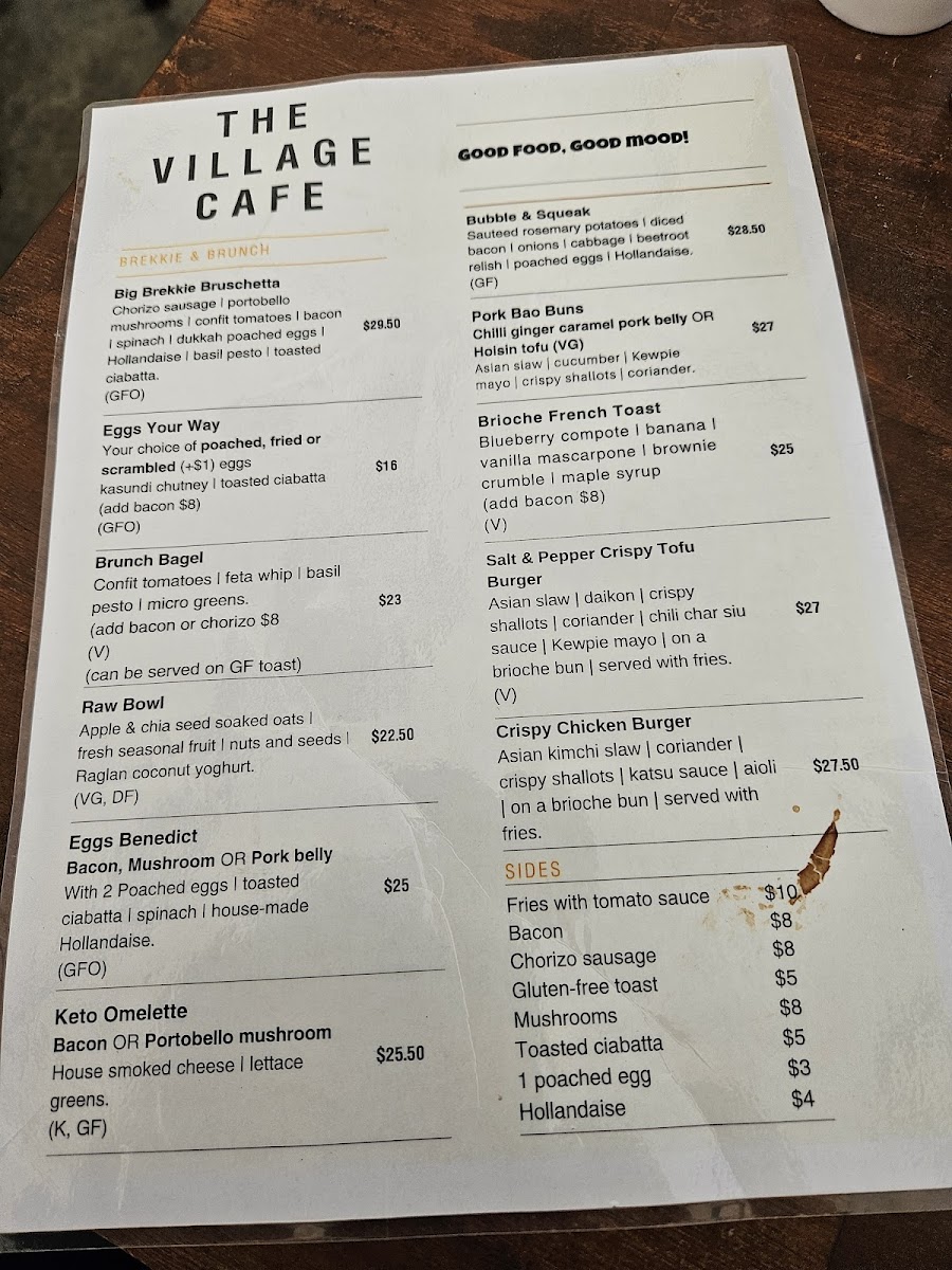 The Village Cafe Photo Menu 3