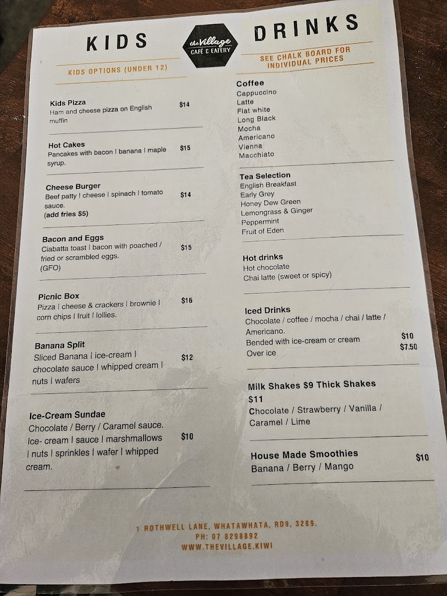 The Village Cafe Photo Menu 4