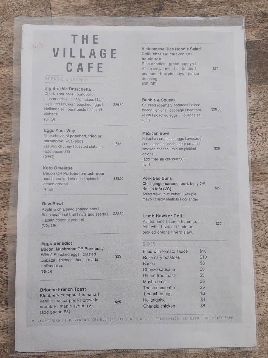 The Village Cafe Photo Menu 7
