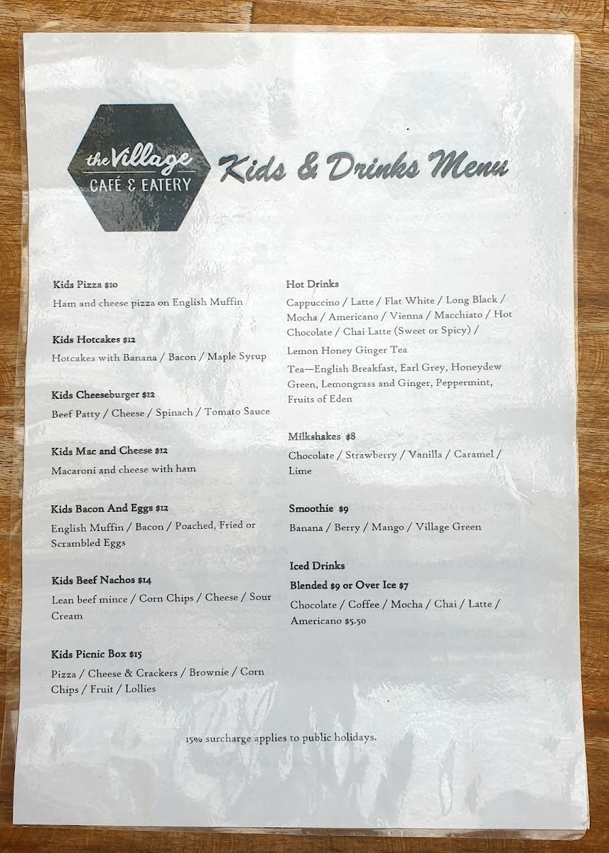The Village Cafe Photo Menu 9