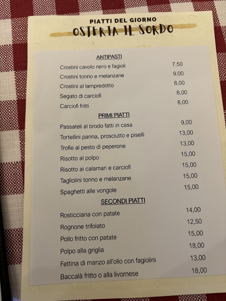 Osteria Il Sordo Photo Menu 1