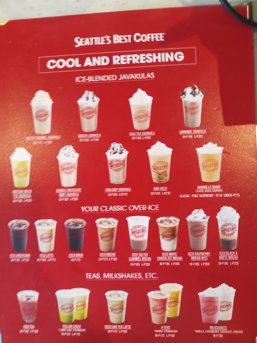 Seattle's Best Coffee Photo Menu 2