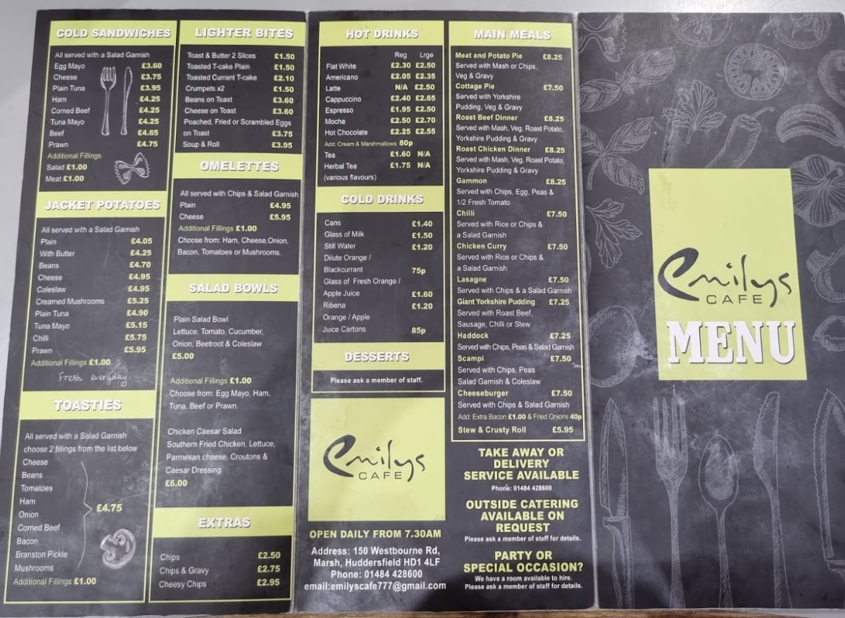 Emily's Cafe Photo Menu 1