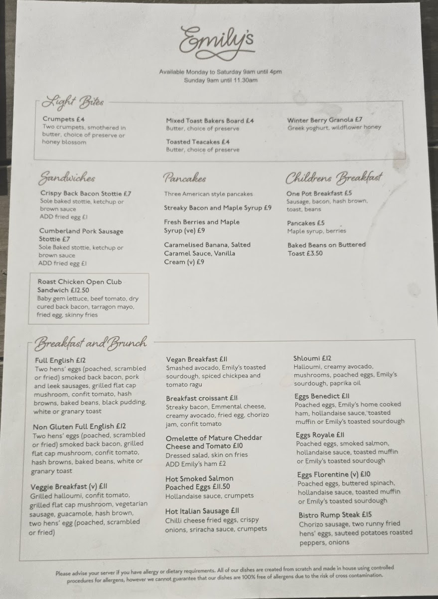 Emily's Cafe Photo Menu 3