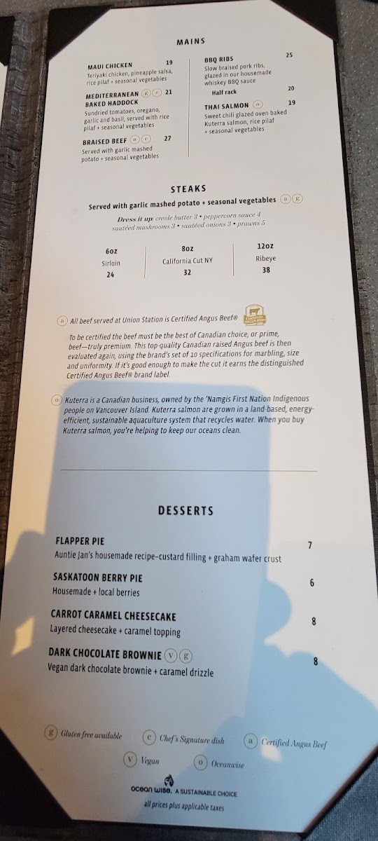 Union Station Restaurant + Bar Photo Menu 10