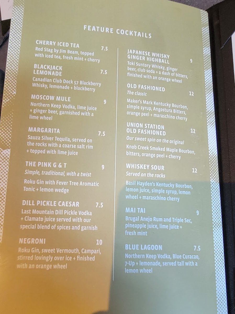 Union Station Restaurant + Bar Photo Menu 2