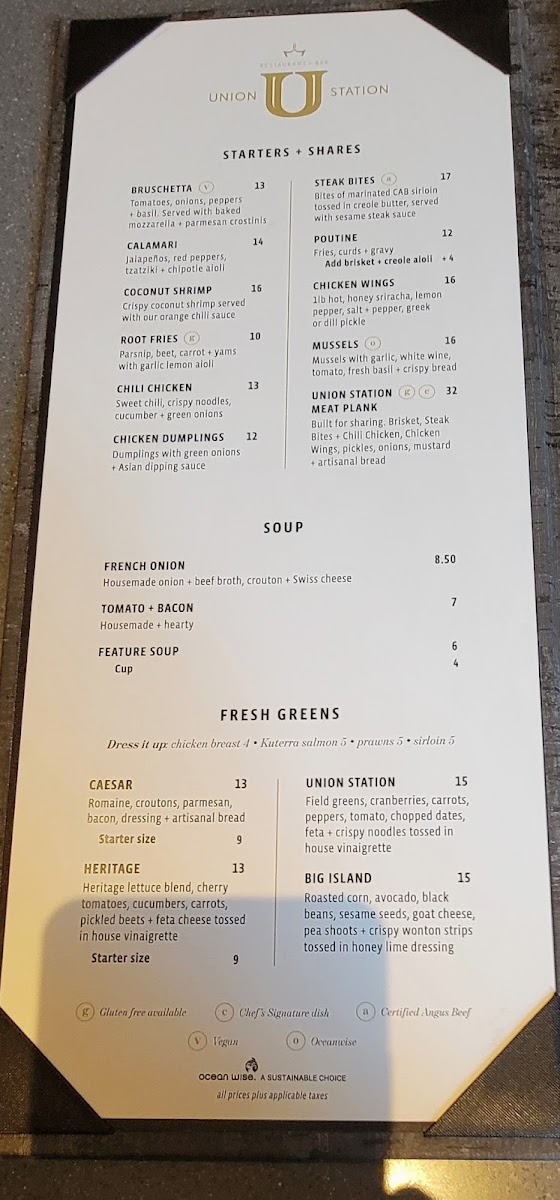Union Station Restaurant + Bar Photo Menu 9