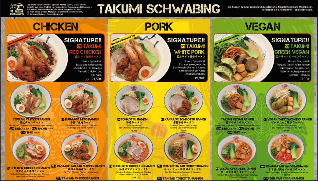 Takumi Schwabing Photo Menu 1