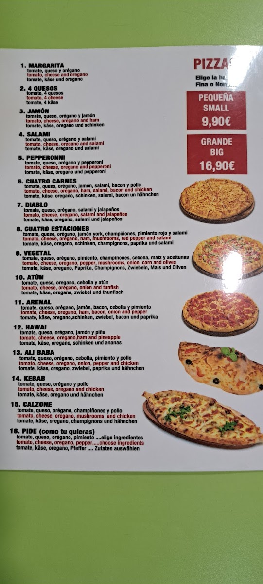 Alí Baba kebab pizza Photo Menu 2