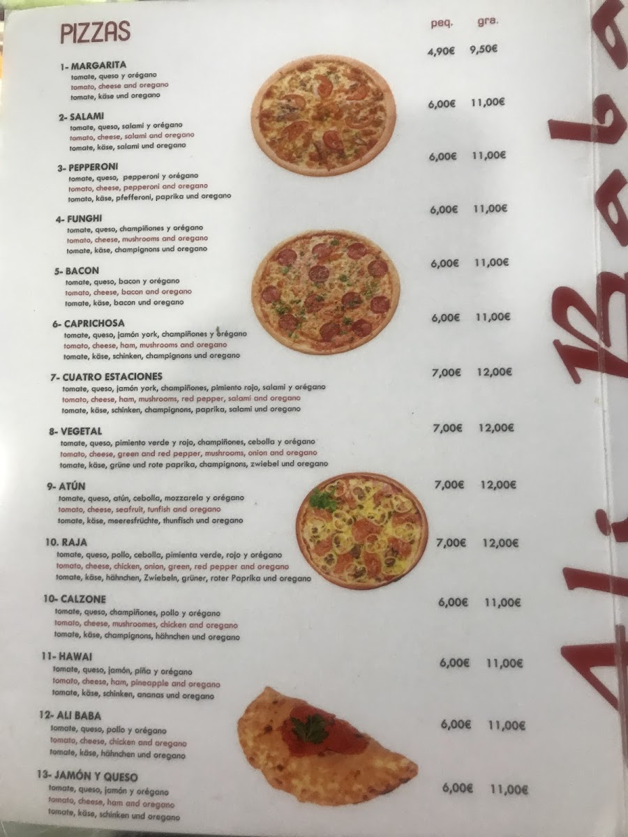 Alí Baba kebab pizza Photo Menu 6