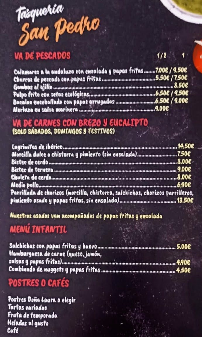 Tasqueria San Pedro Photo Menu 3