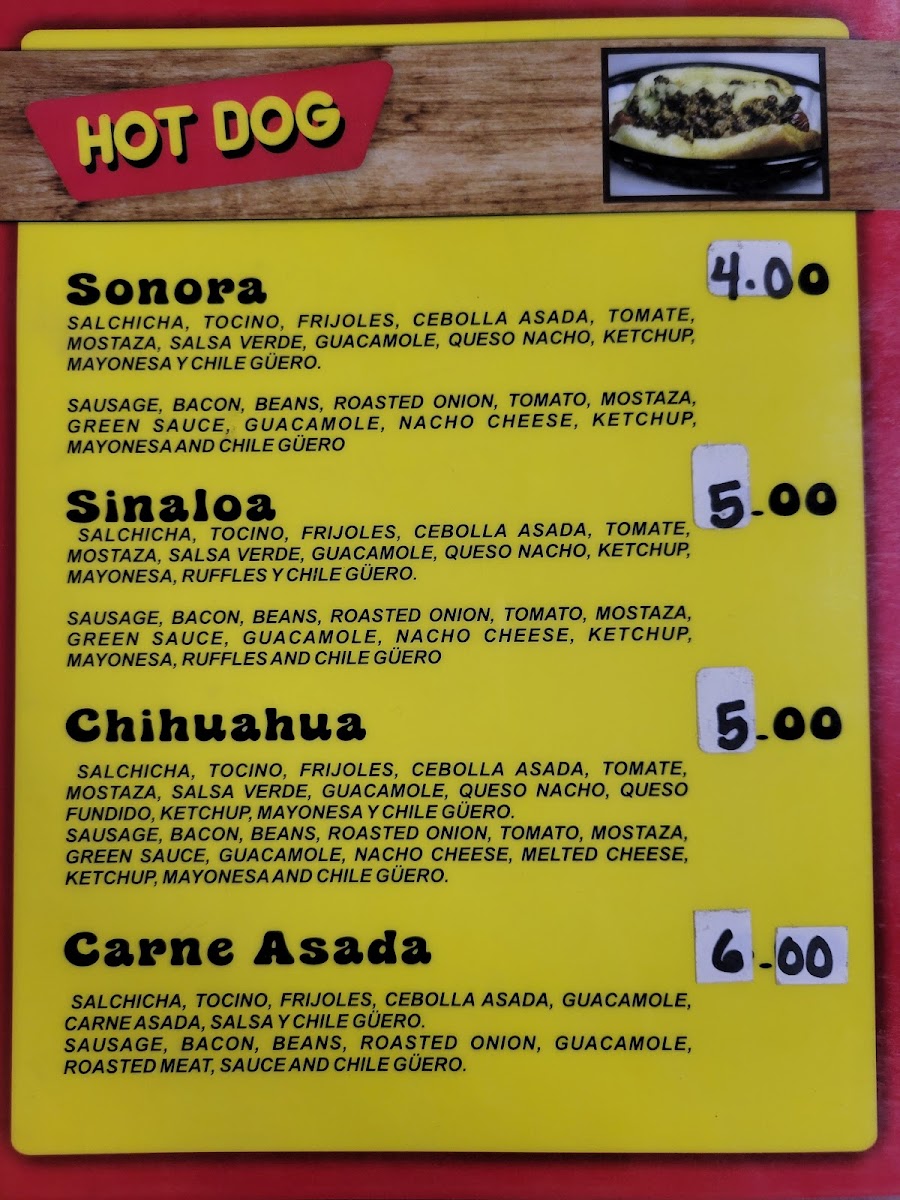 Sabrosito Hot Dogs Photo Menu 4