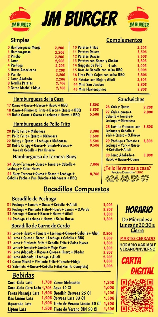 JM BURGER Photo Menu 1