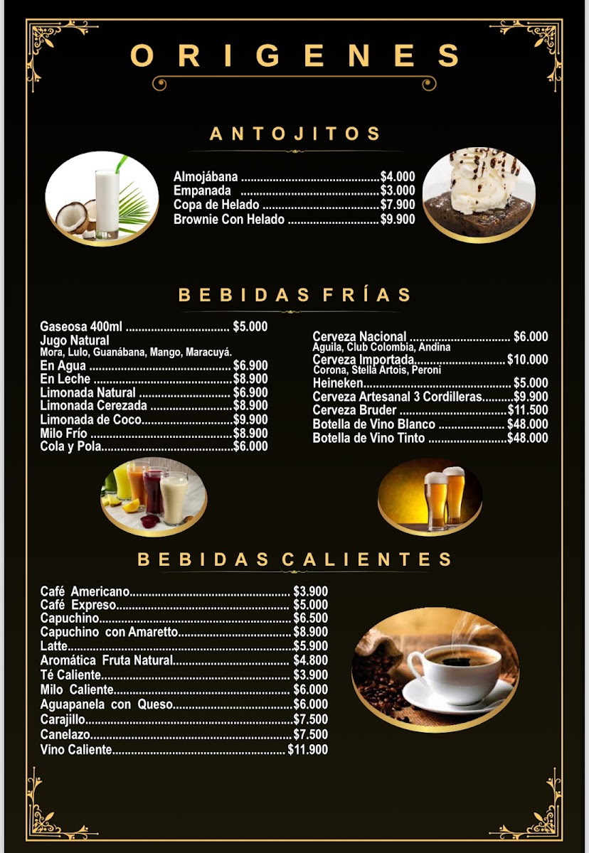 Origenes Restaurante Bar Photo Menu 1