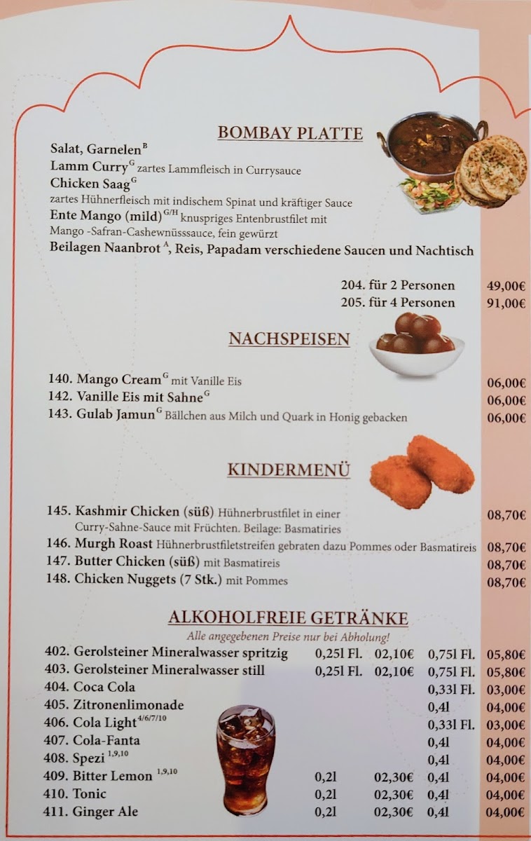 Hare Krishna Restaurant - Curry Haus, Indische Küche Photo Menu 5