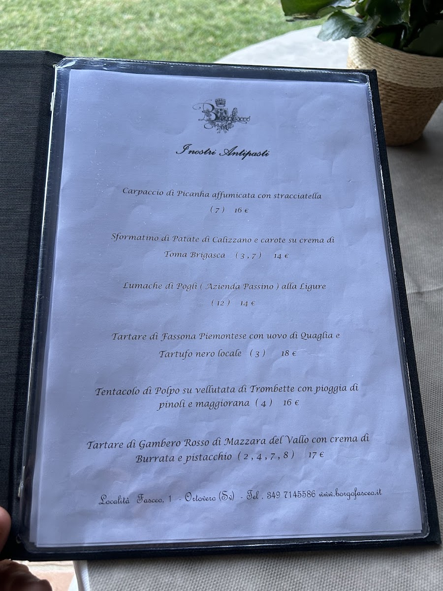 Relais Borgofasceo Ristorante & Camere Photo Menu 4