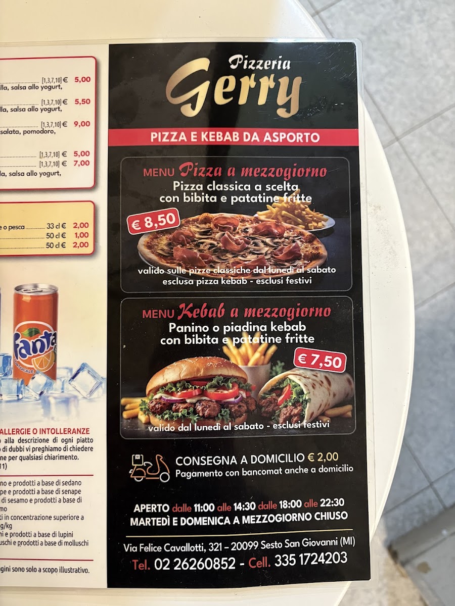 Pizzeria Gerry Photo Menu 1